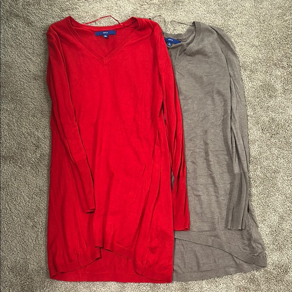 Apt. 9 Red and Brown V-Neck Sweaters 2-Pack